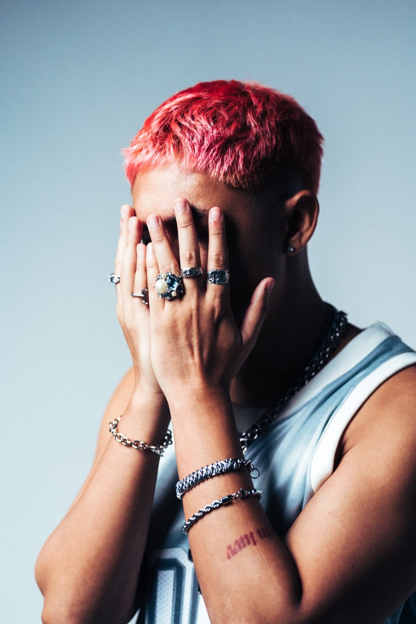 Pink hair portrait